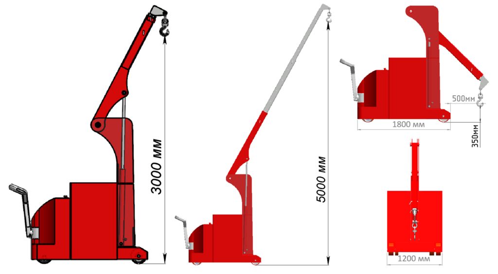 Технические характеристики: Мини-кран КЭГС МС-2-3500 с фиксированным противовесом