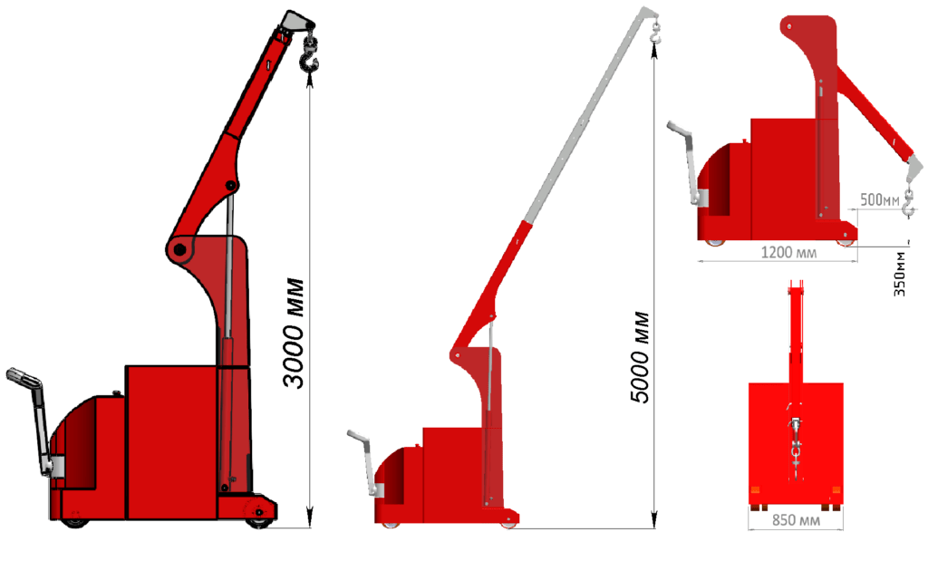 Технические характеристики: Мини-кран КЭГС МС-2-500 с фиксированным противовесом